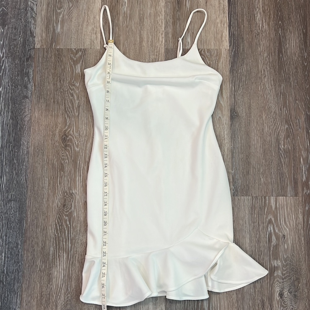 Spaghetti Strap Adjustable White Ruffled Mini Dre… - image 4